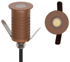 Faretto Segnapasso LED 3W, IP67, Corten, Professional - LED OSRAM Colore  Bianco Caldo 2.700K