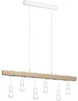 Lampada Sospensione in Legno Townshend 6 Lampadine Soffitto Eglo