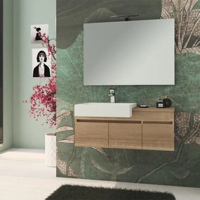 Mobile sottolavabo e lavabo Free rovere bruge L 100 x H 50 x P 35 cm, 2 ante