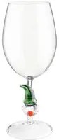 Calice vino gnomo verde in vetro borosilicato