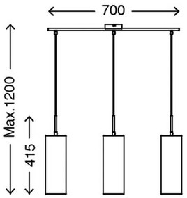 Briloner 4712-037 - Lampadario a sospensione con filo 3xE27/25W/230V