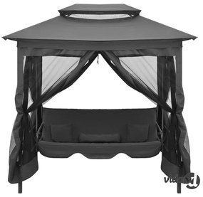 vidaXL Panchina a Dondolo Baldacchino Antracite 220x160x240 cm Acciaio