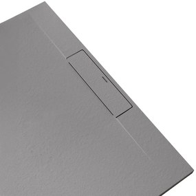 Piatto doccia SANYCCES in resina Siena grigio L 70 x L 140 cm opaco effetto pietra