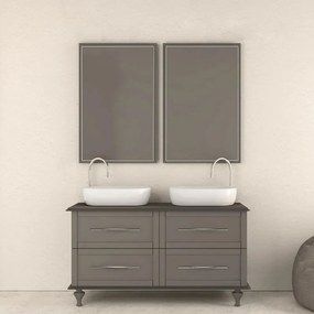 Piedino mobili da bagno (componibile) Tiffany in alluminio grigio nuvola H 12 cm 2 pezzi