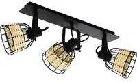 Plafoniera Industrial Anwick 3 Luci Metallo Nero