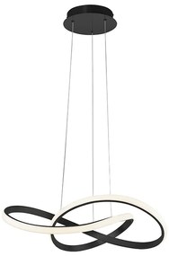 Lampada a sospensione nera 57 cm dimmerabile a 3 livelli incl. LED - Viola Due
