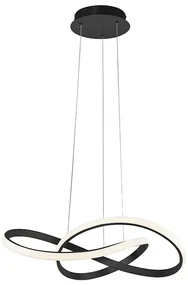 Lampada a sospensione nera 57 cm dimmerabile a 3 livelli incl. LED - Viola Due