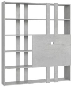 Libreria in legno Cemento 178x204h cm con porta TV - KATO H