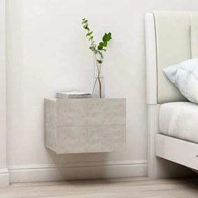 Comodino Grigio Cemento 40x30x30 Cm İn Legno Multistrato /