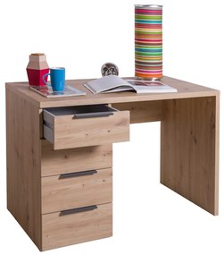 Scrivania Pc Ufficio con 4 Cassetti, Tavolo Porta Computer per Casa , Ripiano in Legno cm 110x60x75