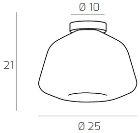 Plafoniera Contemporanea Double Skin Alpha Metallo Verde Vetro Cromo 1 Luce E27