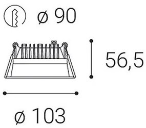 LED2-LED Lampada da incasso bagno dimmerabile ZETA LED/10W/230V 3000K IP44