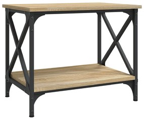 Tavolino rovere sonoma 55x38x45 cm in legno multistrato