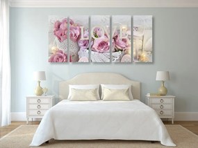 Quadri 5 pezzi – Decorazione romantica in stile vintage