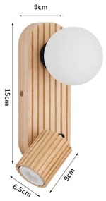 Brilagi - Faretto da parete MODERN WOOD 1xG9/5W/230V+1xGU10/8W in legno di hevea