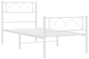 Giroletto con testiera e pediera metallo bianco 107x203 cm