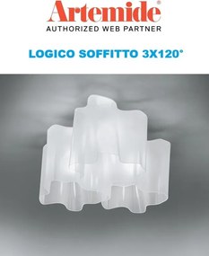 Artemide Logico a soffitto 3X120° diffusori seta lucido