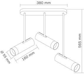Faretto PORTO 3xGU10/10W/230V nero