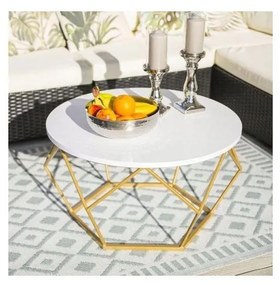 Tavolino DIAMOND 40x70 cm oro/bianco