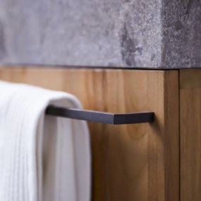 Tikamoon - Mobile lavamani sospeso in legno di teak e marmo Stelle grey