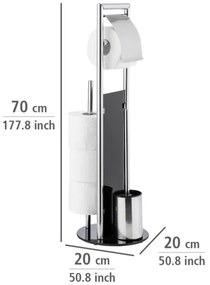 WENKO 24075800 - Set WC RAVINA 20x707 cm acciaio inossidabile/argento/nero