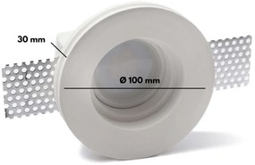 Portafaretto GU10 e MR16 in Gesso Pitturabile Tondo Ø100 mm