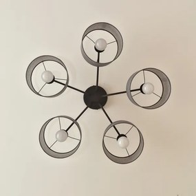 Lampadario a plafone ALBA 5xE27/15W/230V grigio