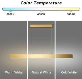 Brilagi - Lampadario LED a sospensione con filo SLEEKLINE LED/40W/230V 3000/4500/6000K oro