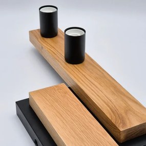 Lampadario a plafone MATTE 4xE27/15W/230V nero/quercia