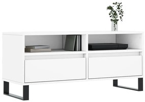 Mobile Porta TV Bianco 100x34,5x44,5 cm in Legno Multistrato