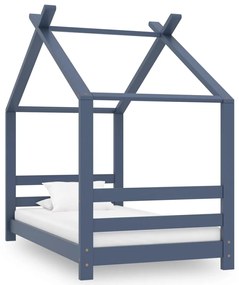 Giroletto Per Bambini Grigio İn Massello Di Pino 70x140 Cm /