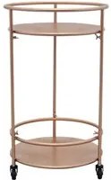 Carrello Porta Bevande da Bar Trolley da Cocktail per Salotto Bar Ristoranti Telaio in Ferro Finitura in Colori Metallici Dorati - Piccolo - Oro Rosato