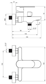 Deante BGA_N10M - Miscelatore per vasca ALPINIA nero