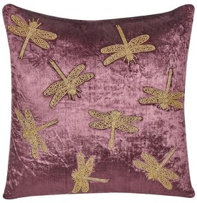 Cuscino velluto viola e oro 45 x 45 cm DAYLILY Beliani