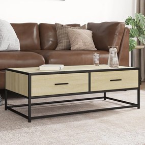 Tavolino Salotto Rovere Sonoma 100x50x35 Cm Multistrato Metallo /