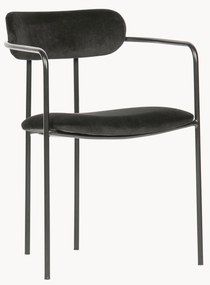 Set di 2 sedie con braccioli impilabili in velluto Elvy