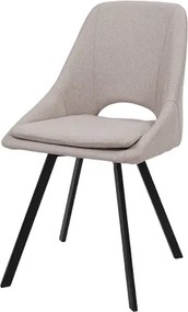 Sedia da pranzo LINDA in tessuto beige elegante con cuscino removibile