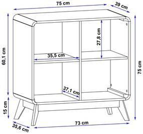 Libreria effetto rovere 75x75 cm Cassie - Støraa