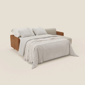 Narciso divano letto angolare con materasso alto 18 cm e penisola contenitore in tessuto bicolore impermeabile T11 e T06