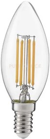 Gla270n- lampadina attacco e14 d.3,5cm 4000k 630lm 6w candela vetro...