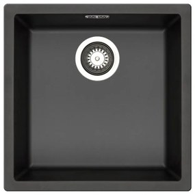 Lavello sottotop 1 vasca PYRAMIS Mistral fibra di vetro L 40 x L 40 cm nero