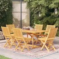 Set da Pranzo da Giardino 7 pz in Legno Massello di Teak 3059577