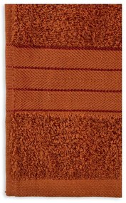 Asciugamani in spugna di cotone color mattone in set da 4 50x100 cm - Good Morning