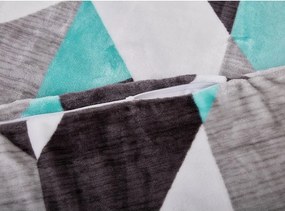 Biancheria da letto grigia/turchese in micropile per letto singolo 140x200 cm Abstract – My House