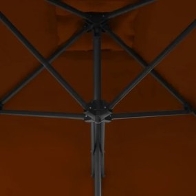 Ombrellone con Palo in Acciaio Terracotta 300x230 cm