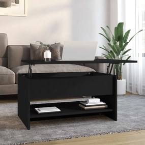 Tavolino Da Salotto Nero 80x50x40 Cm İn Legno Multistrato /