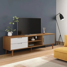 Mobile tv molde marrone 158x40x49 cm in legno massello di pino