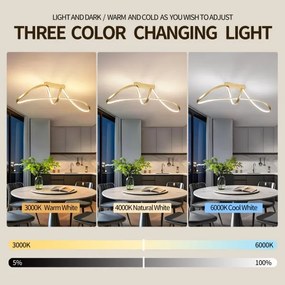 Brilagi-LED Plafoniera dimmerabile a soffitto TWISTER LED/60W/230V 3000-6000K dorata + telecomando