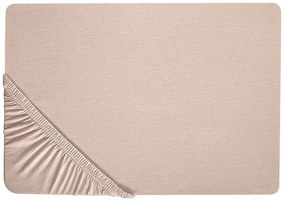 Lenzuolo con angoli cotone beige 90 x 200 cm HOFUF Beliani