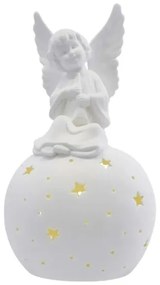 LED decorazione natalizia LED/0,4W/2xAA angelo in ceramica